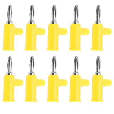 10pcs Stackable Banana Plug 4mm/0.2in Solderless Brass Standard Size Stackable Banana Connector for