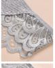 Women's Plus Size Seamless Mid-Rise Thong with Lace Trim, Breathable Pure Cotton Crotch