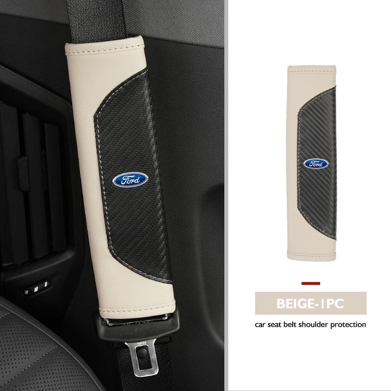 Luxury Carbon Fiber Splicing Seat Belt Cover Car Accessories For Ford Escort KA Flex Everest KA Expedition Falcon Fusion