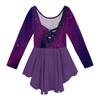 Girls' Color-blocked Romper Long-sleeved Tulle Dress Dance Costume