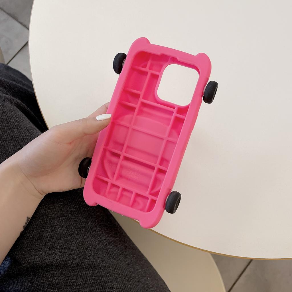 For iPhone 15 Pro Max Silicone Case Cute Sports Car Style Shockproof Phone Cover