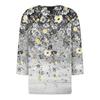 Ladies Casual Fashion V-neck Loose Versatile Floral Print Three-quarter Sleeve Top