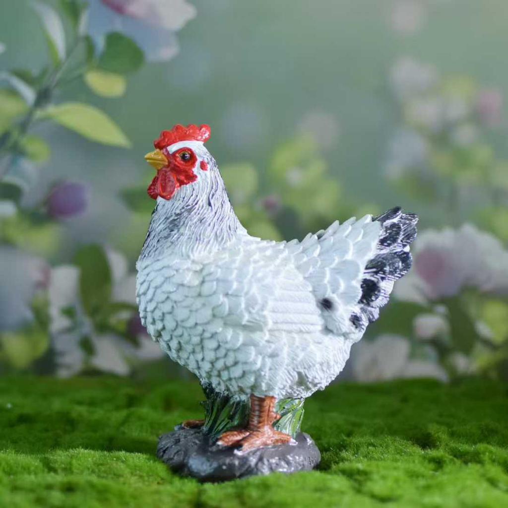 Pastoral Resin Rooster & Hen Garden Statues