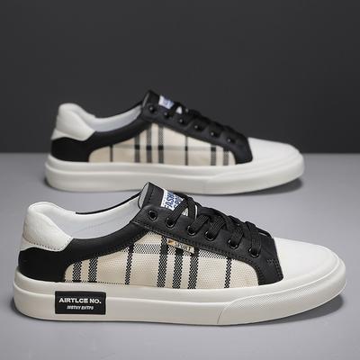 Canvas Men's Shoes Spring Breathable Versatile Casual Board Shoes Plaid Cloth Old Beijing Cloth Shoes Work Liberation Tide Shoes 2025