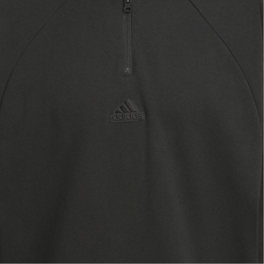 Adidas FW24 Half-Zip Series Logo Pullover Loose Long Sleeve Sweatshirt Unisex Sweatshirt Black JI6633