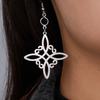 Teamer Vintage Witch Knot Zircon Drop Earrings Stainless Steel Filigree Crescent Moon Witchcraft Amulet Women Girls Jewelry Gift