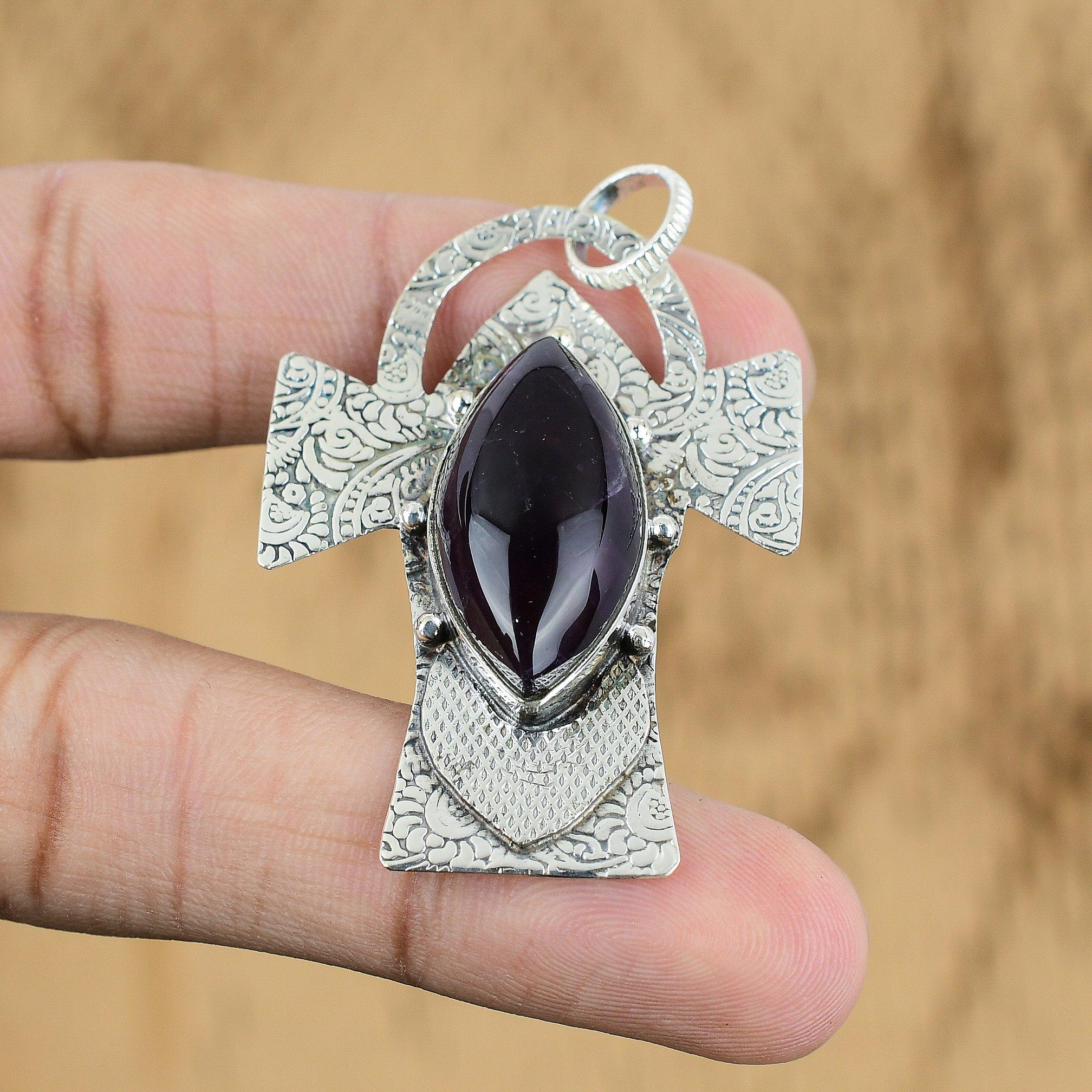 

Womens day Sale Sterling Silver African Amethyst Stone February Pendant Jewelry