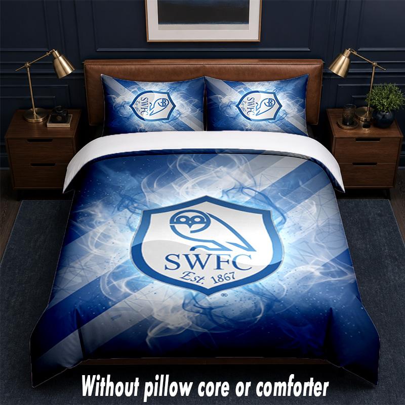 Sheffield Wednesday Design Bed Bedding Set 1 Duvet Cover + 2 Pillowcases Soft Breathable Household Bed Linens