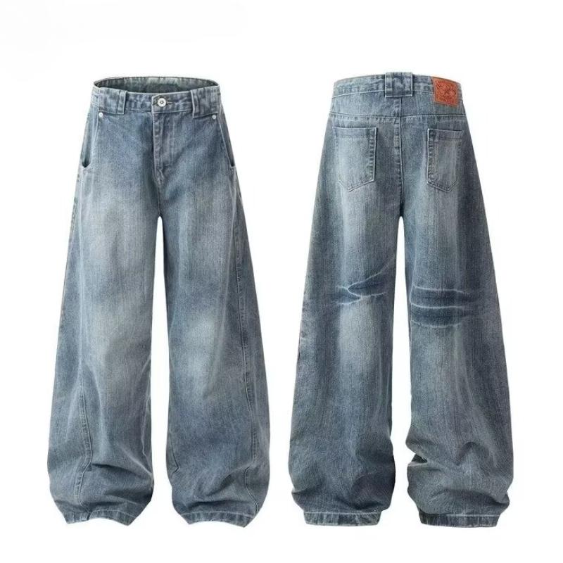American Vintage High Street Vasket Vidde Jeans Dame 90-talls Retro Løse Motedesign Bukser Koreansk Elegant Denim Bukser Ins
