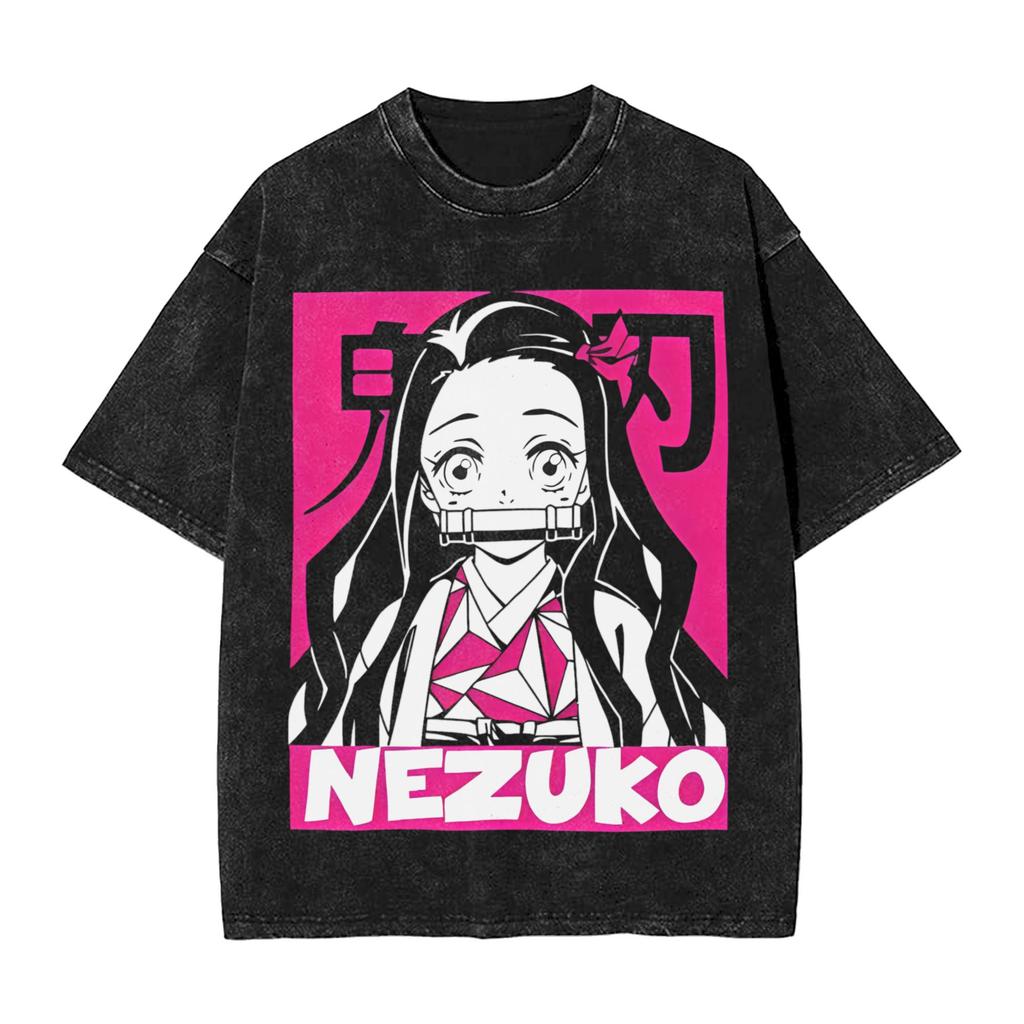 Anime Demon Slayer Hashibira Inosuke Graphic T Shirt Men Women Cotton Tshirts Vintage Washed Tee Harajuku Male Casual T-shirts