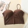 Ice Silk Seamless Gathering Without Steel Ring Thin Suspender Underwear Women's Fixed One-piece Cup Non-slip Comfortable Back Tube Top Women