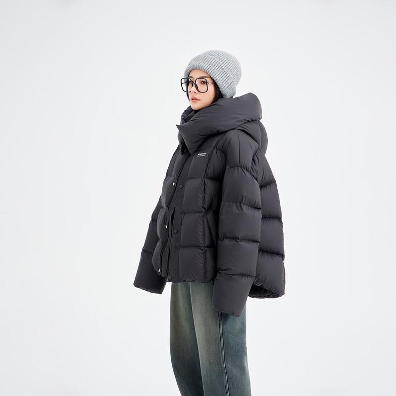 Unisex 90% White Duck Down Short Hooded Jacket