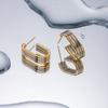 Youthway Creative Stainless Steel Gold And  Color Matching Three-Layer Geometric Hoop Earrings For Women Trendy Jewelry