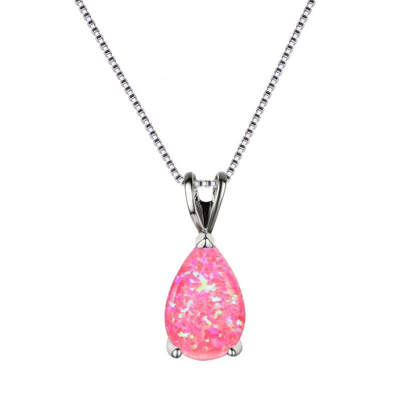 Wish Hot Sale Water Drop Opal Pendant Necklace Femininity Versatile Niche Jewelry
