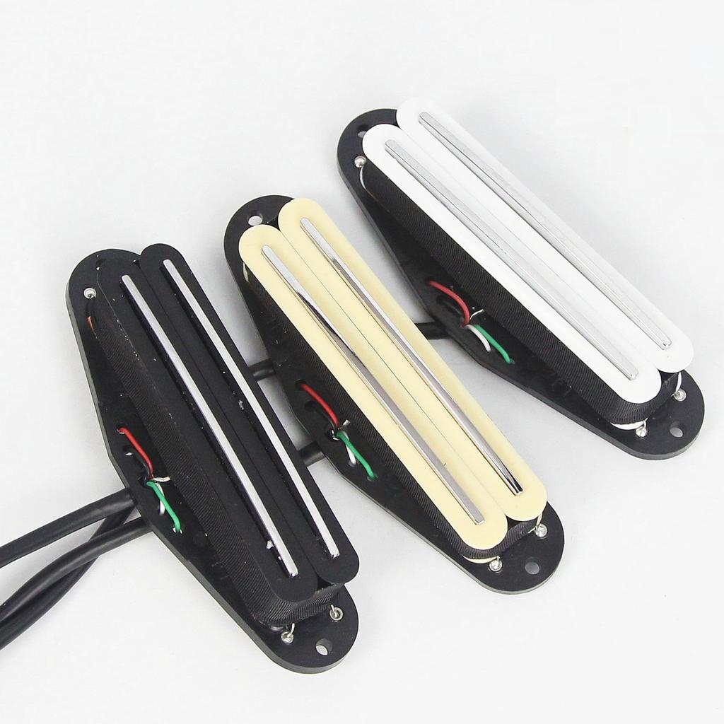 FLEOR 1PCS Electric Guitar Dual Rails Pickup Ceramic 4-Wires 9K Guitar Parts, Black/White/Cream Choose
