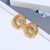 1 Pair Vintage Round Metal Fashion All-match Earrings for Women