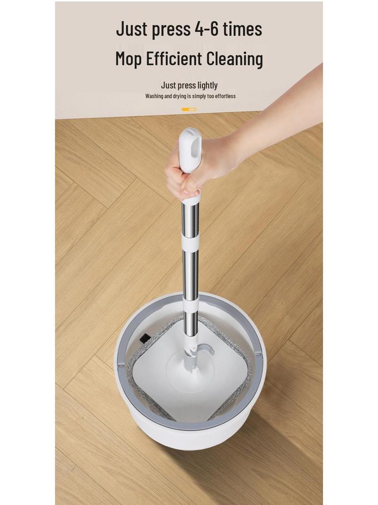 Hands-Free Spin Mop & Bucket with Efficient Dirt Separation and Water Absorption