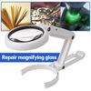 11X Magnifying Glass with Light 8 LED Magnifier Foldable Stand Desk Read White Ring Light for Jewelry Appraisal Reading Repair