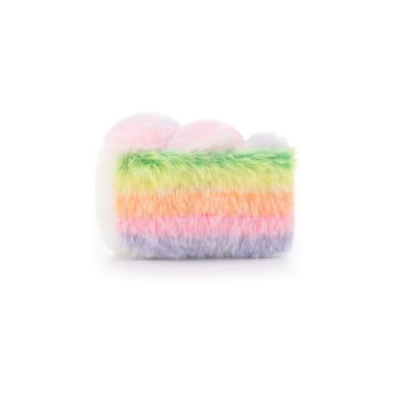 Apricot Lamb Sliced Rainbow Cake Plush Toy - Soft, Cute, Fluffy 7cm Slice