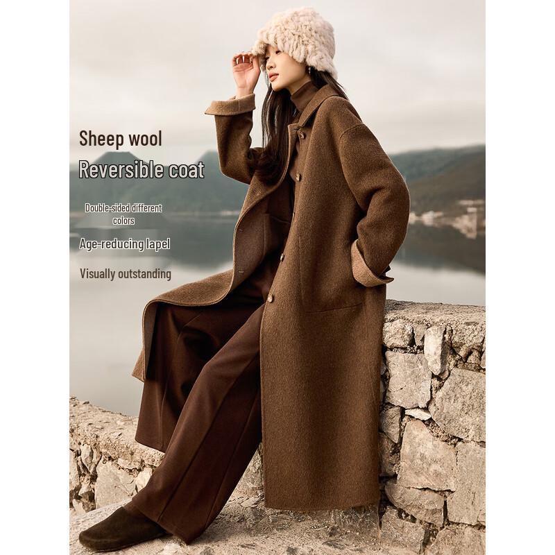 

Mohanyimei Women s Mid-Length Double-Faced Wool Coat L