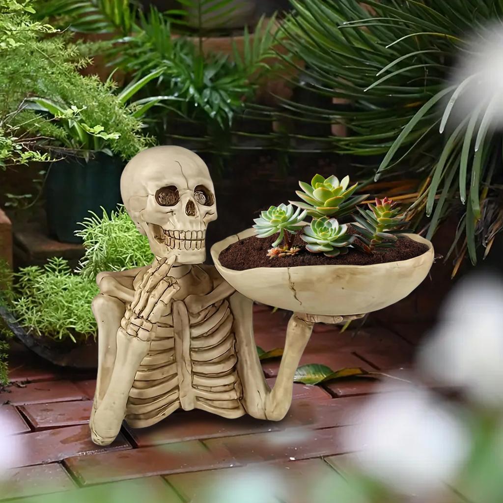 1pc Skeleton Fruit Plate Personalized Skeleton Ornament Home Key Storage Plate Cross Border Decoration Fruit Basket Key Storage Box
