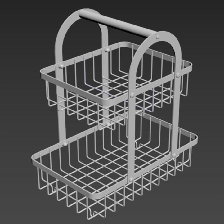 Folding 2 Tiers Countertop Removable Iron Fruit Vegatable Basket Double-layer Bread Snacks Storage Rack