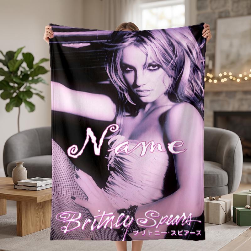 Britney Spears Custom Flannel Blankets Soft Warm Cozy Throws for Home Decor Holiday Gifts