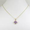 [Your and My Jewelry Box] SV Gold Natural Lavender Jadeite Pendant Necklace with White Topaz 14102 [May Birthstone] [Gift Wrapped]