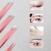 4 Pcs Professional Tweezers Set, Precision Tip for Eyebrows, Facial Hair, Splinter & Ingrown Hair, Gift for Men & Women Pink