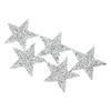 5 Pcs Star Iron On Patches 6cm Silver Resin Shiny Rhinestone Five Pointed Star Hot Melt Adhesive