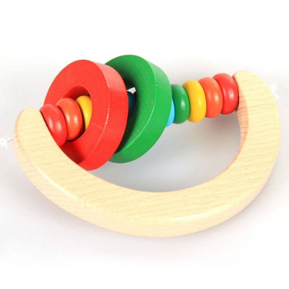 Montessori Wooden Rattles For Baby Crib Toys Baby Rattle Educational Musical Wooden Toys Children Development Games Wood Puzzles