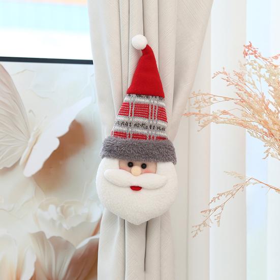 Yousheng Świąteczna Klamra do Zasłon 3D Mikołaj Bałwan Renifer Lalka Kreskówkowa Zapięcie do Zasłon do Salonu Domu Hotelu Dekoracja Okna