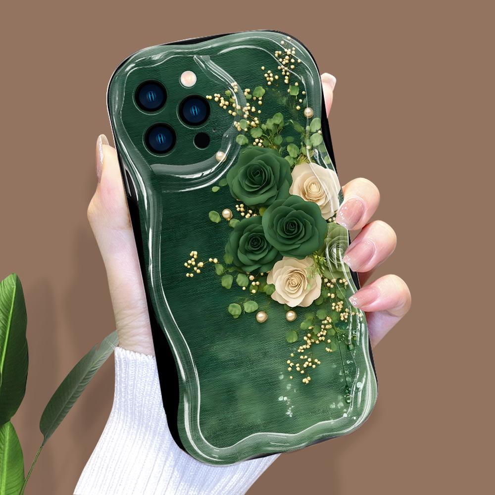 Cartoon Pattern Cream Texture Casing Wavy Edge Soft Silicone Cover Phone Case for IPhone Samsung Huawei Honor Xiaomi Redmi Infinix Tecno