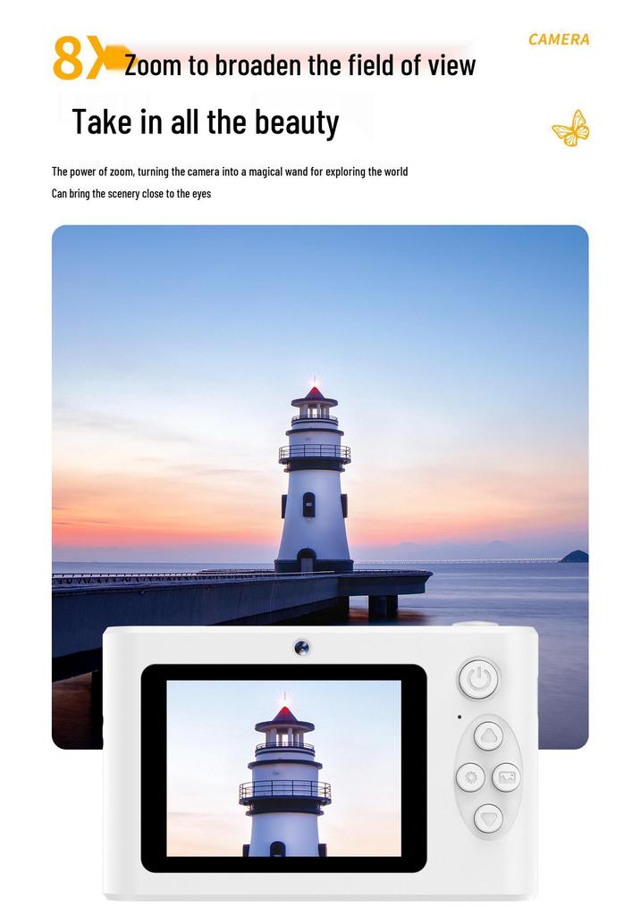 Butterfly Portable Mini HD Camera for Entry-Level Students and Kids