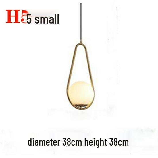 Nordic Gold Single Pendant Light for Bedroom, Bar, Café, or Shop