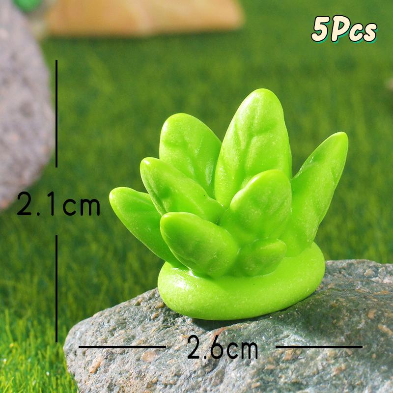 

5 шт. Имитация травы, украшение для растений, креативное миниатюрное украшение для аквариума, садовые ландшафтные украшения as the picture