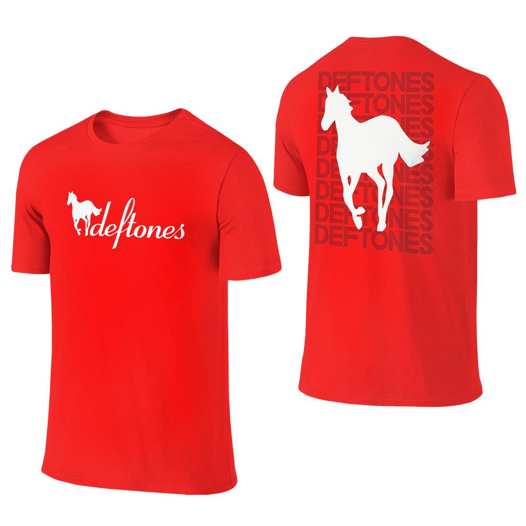 Ohms White Pony Deftones Rock Band T-Shirt Men Awesome Cotton T Shirts Summer Breathable Harajuku Tee Shirt Logo Oversized Tops