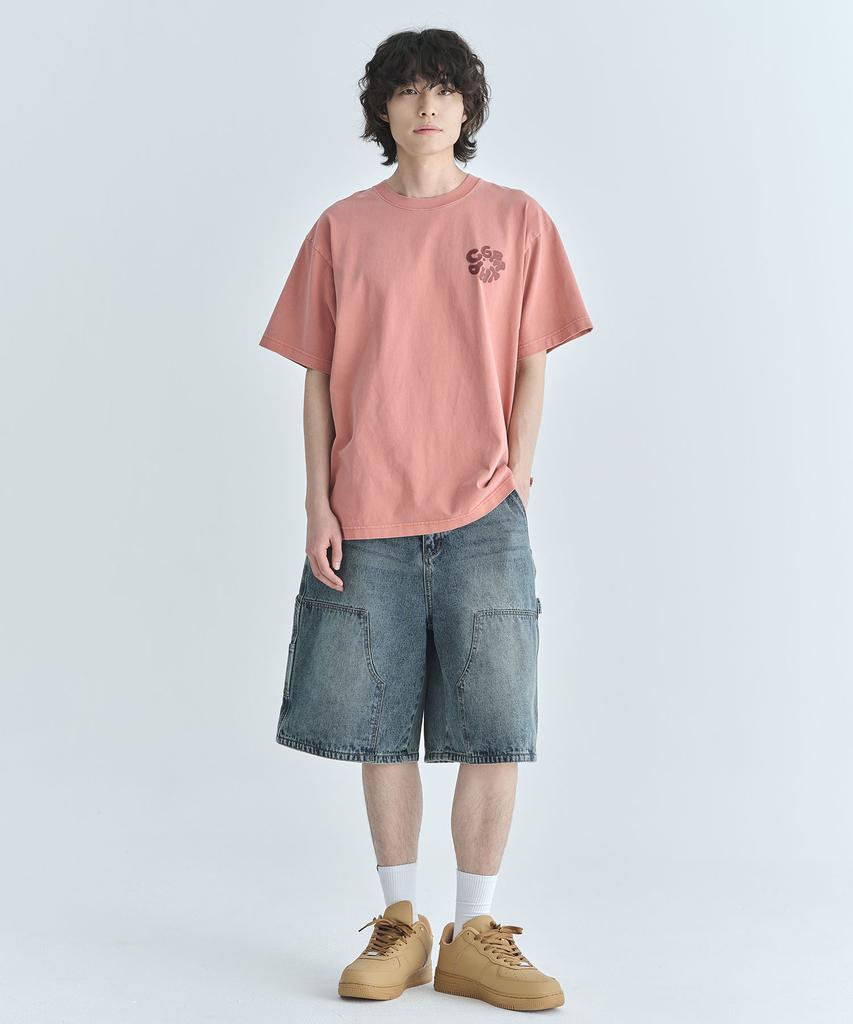 CGP Round C.Graphy Pigment Big Oversized Short Sleeve T-Shirt - Coral