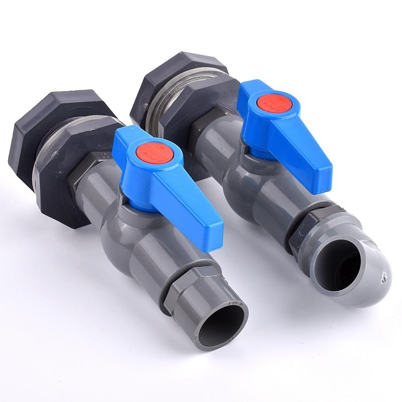 1Set 1/2" 3/4" 1" PVC Aquarium Fish Tank Connector Inlet Water Drain Pipe Joint Valve Irrigation Water Tank Bulkhead Fittings
