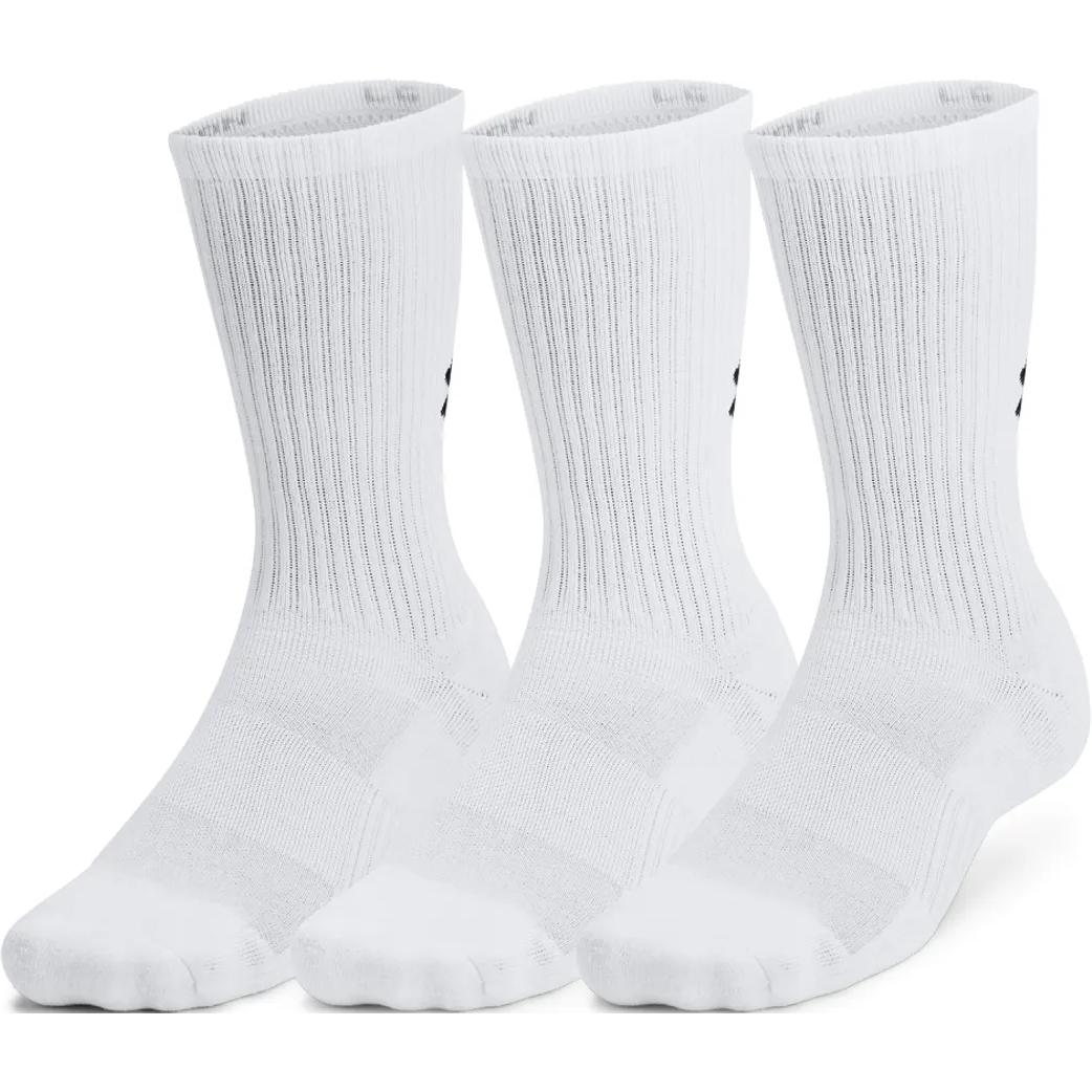 Under Armour Crew Socks Unisex 3 Pack White 1386311-100 XL