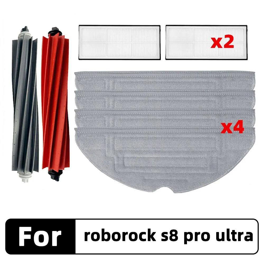 Compatible for Roborock S8 Pro Ultra, G20 A6900RR Main Side Brush Hepa Filter Mop Cloth Dust Bag Spare Parts Accessories