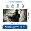 1 piece of 2D flat Gothic Halloween witch garage door banner - black and white witch decorationzyc