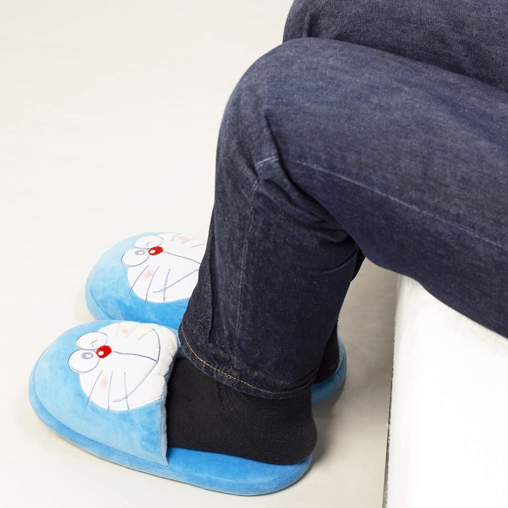 MORIPiLO Doraemon Plush Slippers Indoor Room Shoes 23-25cm Blue Character Design