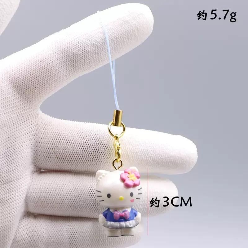 Hello Kitty 3Cm Keychain Sanrio Anime Cat Figure Maid Doll Kawaii Cake Phone Pendant Christmas Toy Gifts For Girls Children
