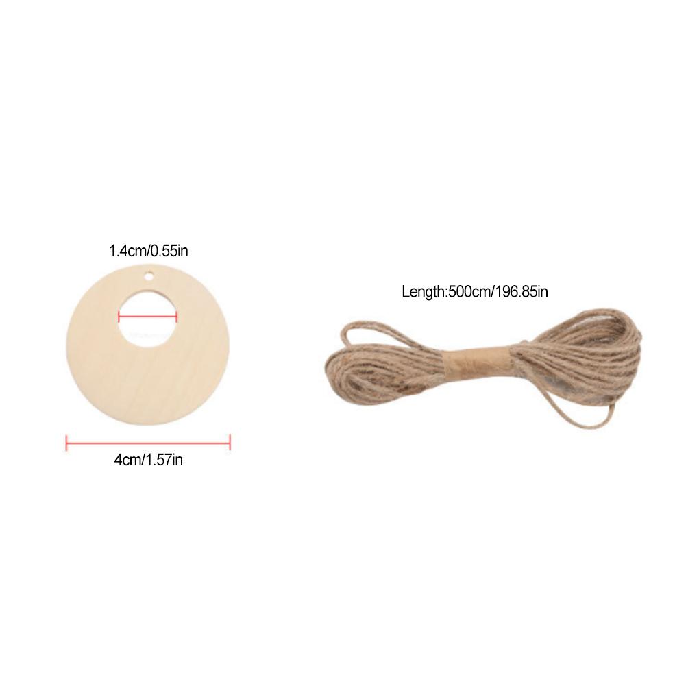 DIY Wood Pieces Unfinished Jewelry Making Blank Pendant Hollow Round Decoration Crafting Handmade Ornament Accessories