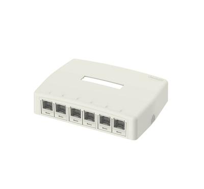 Panduit Cat6 Rosettenbox-Kit mit Staubschutzklappe, 6 Auslässen, Weiß, JOQ6H600
