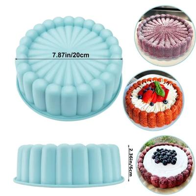 1pc Silicone Round Pan Charlotte Cakes Baking Pan Sponge Flan Mold DIY Strawberry Shortcake High-temperature Resistant Kitchen Silicone Moulds
