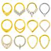 Water Drop Septum Piercing Nose Ring Clicker Cubic Zirconia Cartilage Daith Earrings Body Jewelry 316L Surgical Steel Segment