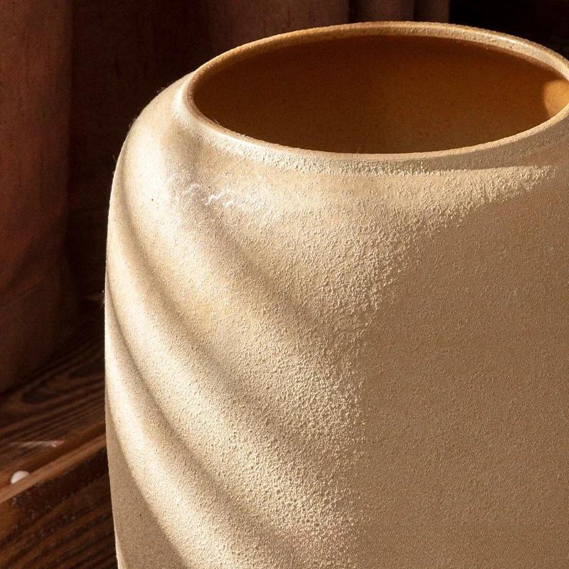 Ländliche Einfachheit Keramik Hydroponik Vase Retro Altmodisch Eingang Schreibtisch Porzellan Ornament Grobkeramik Heimdekoration