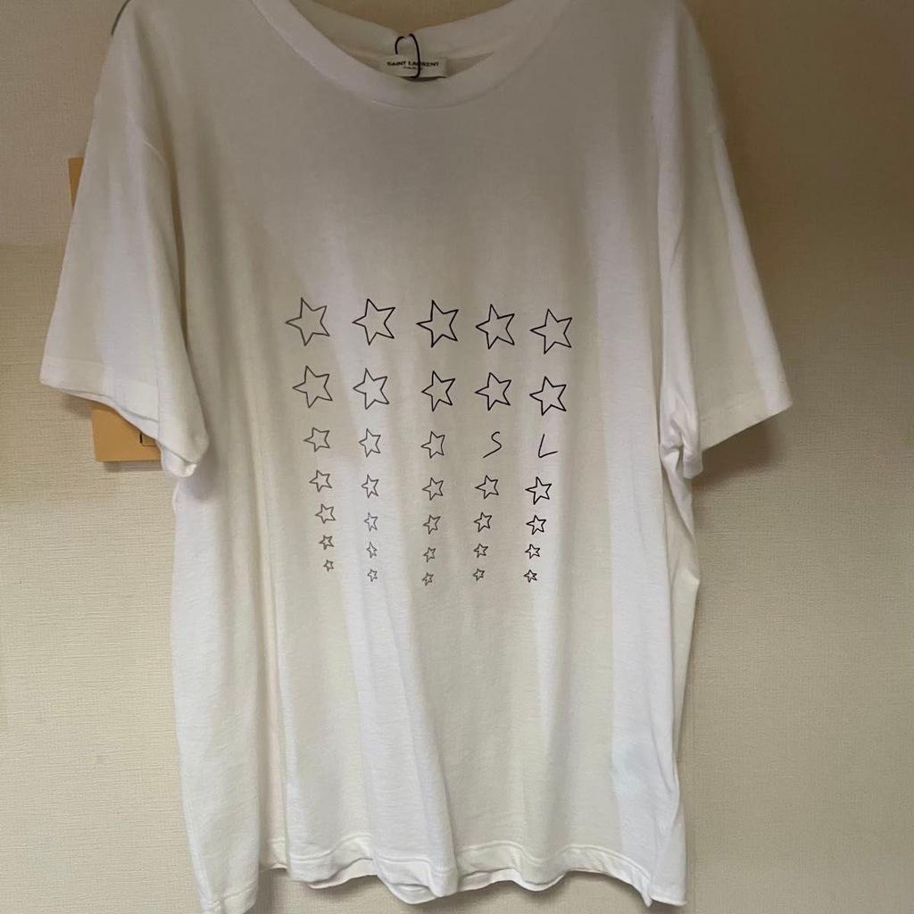 Used New SAINT LAURENT PARIS Star Print T-shirt White